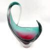 Murano Somerso Red To Aqua Free Form Large  Glass Centre Piece Vase C1970