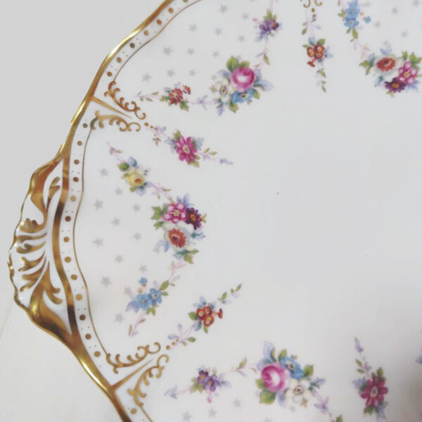 Royal Crown Derby Royal Antionette Large Cake Plate  C1963