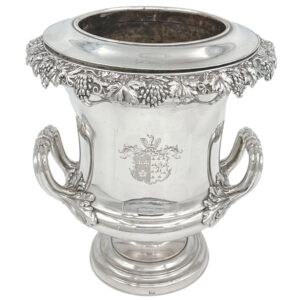 Sheffield Silver Plate Twin Handle Wine Cooler Of Campana Form 19th