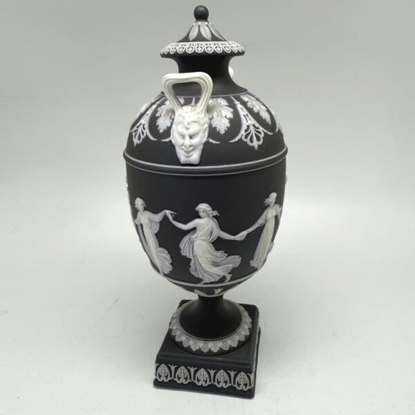 Wedgwood Basalt Dancing Hours Jasperware Urn and Cover