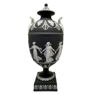 Wedgwood Basalt Dancing Hours Jasperware Urn and Cover