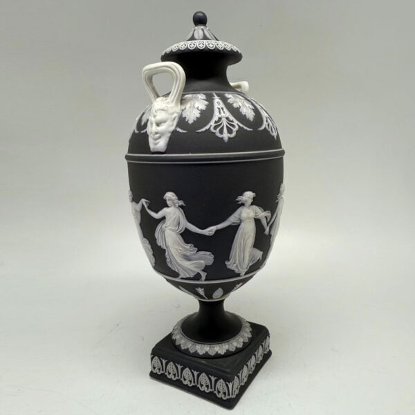 Wedgwood Basalt Dancing Hours Jasperware Urn and Cover