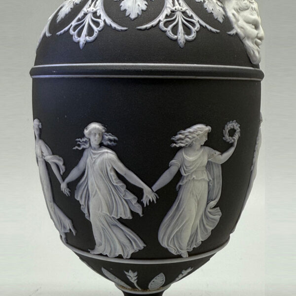 Wedgwood Basalt Dancing Hours Jasperware Urn and Cover
