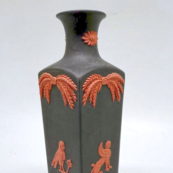 Wedgwood Black Basalt Egyptian Bird Sphinx Vase  20th