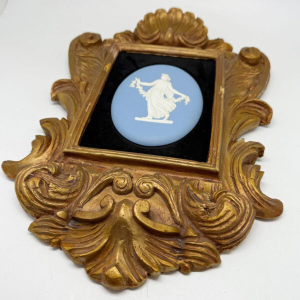 Wedgwood Blue Jasperware Maiden Plaque Framed