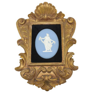 Wedgwood Blue Jasperware Maiden Plaque Framed
