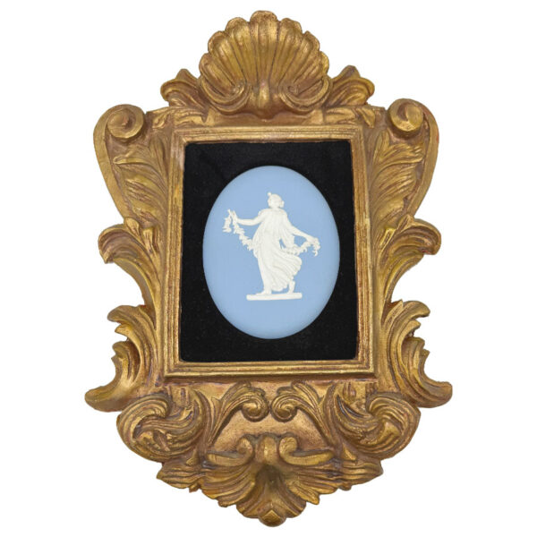 Wedgwood Blue Jasperware Maiden Plaque Framed