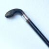 Wood And Silver Mounted Walking Stick With Horn Handle