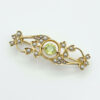 Edwardian 15ct Gold Peridot & Seed Pearl Brooch c1900