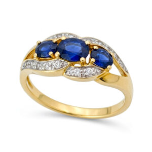9ct Gold Sapphires Cluster Ring