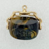 9ct Gold Swivel Tigers Eye Fob Seal