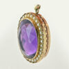 9ct Rose Gold Victorian Amethyst Seed Pearl Oval Pendant