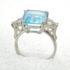 9ct White Gold Aquamarine and Diamond Dress Ring