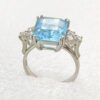 9ct White Gold Aquamarine and Diamond Dress Ring