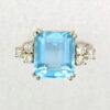 9ct White Gold Aquamarine and Diamond Dress Ring