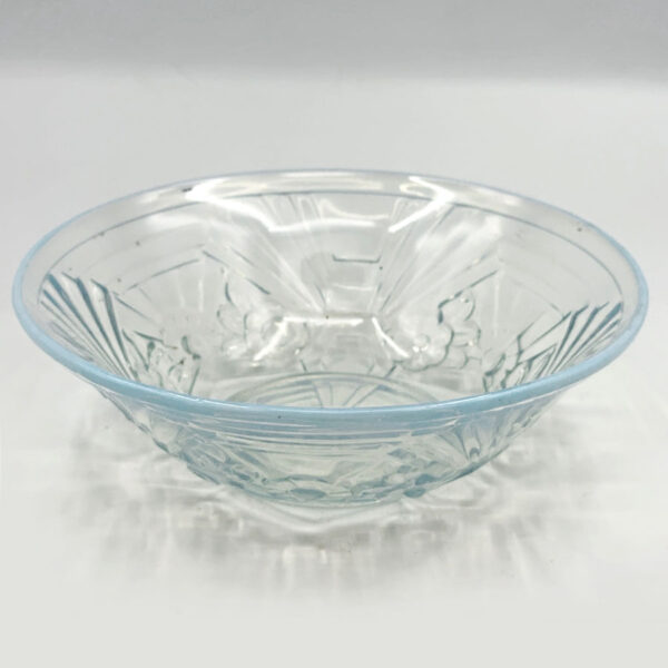 Art Deco Opalescent Jobling Glass Flower Range Bowl C1930