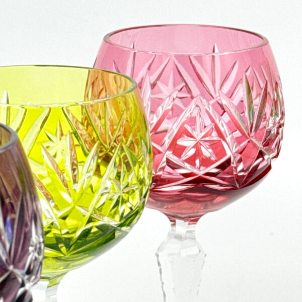 Bohemian Crystal Set Of 6 Wine Glasses