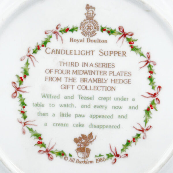Brambly Hedge Royal Doulton Candlelight Supper Plate