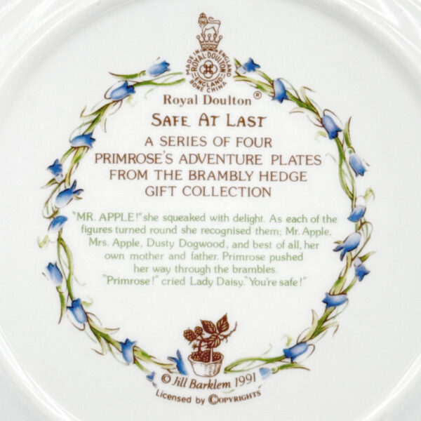 Brambly Hedge Royal Doulton Safe At Last Plate