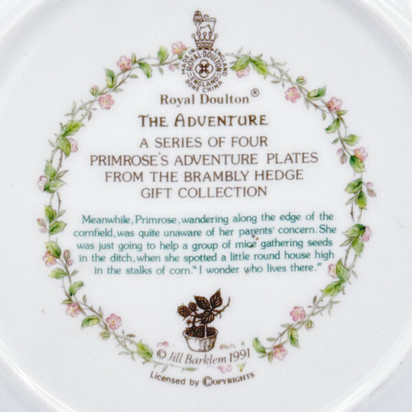 Brambly Hedge Royal Doulton The Adventure Plate