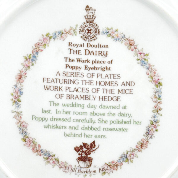 Brambly Hedge Royal Doulton The Dairy Plate
