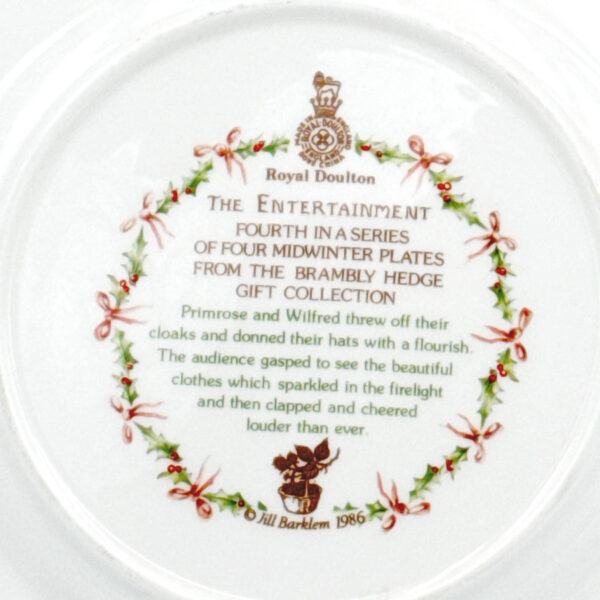 Brambly Hedge Royal Doulton The Entertainment  Plate
