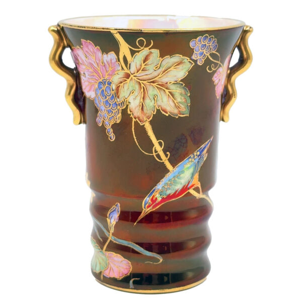 Carlton Ware Rouge Royale King Fisher and Vine Vase C1920
