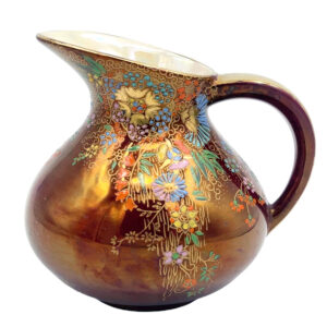 Crown Devon Lustreware Jug Floral Enamel Decoration C1930