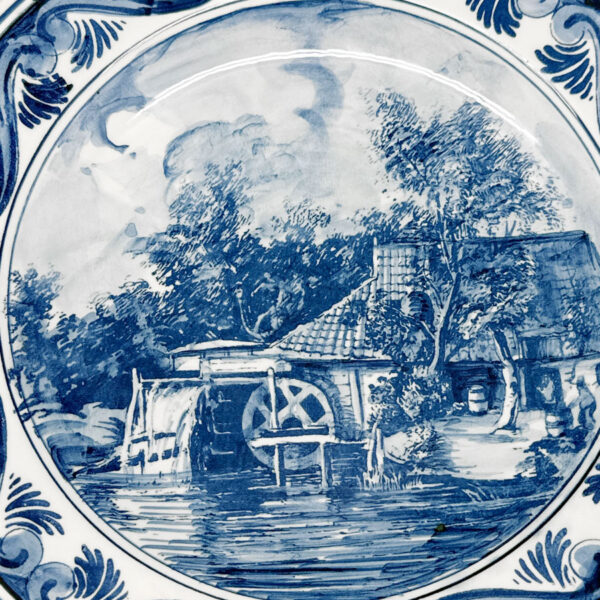 Delfts-Blauw-Watermolen-Country-Side-Scene-Wall-Plate-2 Delfts Blauw Watermolen Country Side Scene Wall Plate