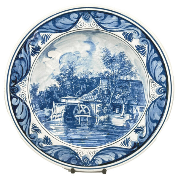 Delfts-Blauw-Watermolen-Country-Side-Scene-Wall-Plate Delfts Blauw Watermolen Country Side Scene Wall Plate