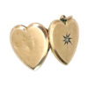 Edwardian 9Ct Gold Large Heart Locket With Star Burst Set Diamond