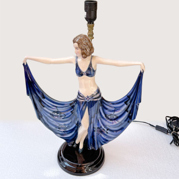 Goldscheider-Art-Deco-Earthenware-Figural-Lamp-of-a-Dancer-Lorenzl-C1930-1 Goldscheider Art Deco Earthenware Figural Lamp of a Dancer Lorenzl C1930