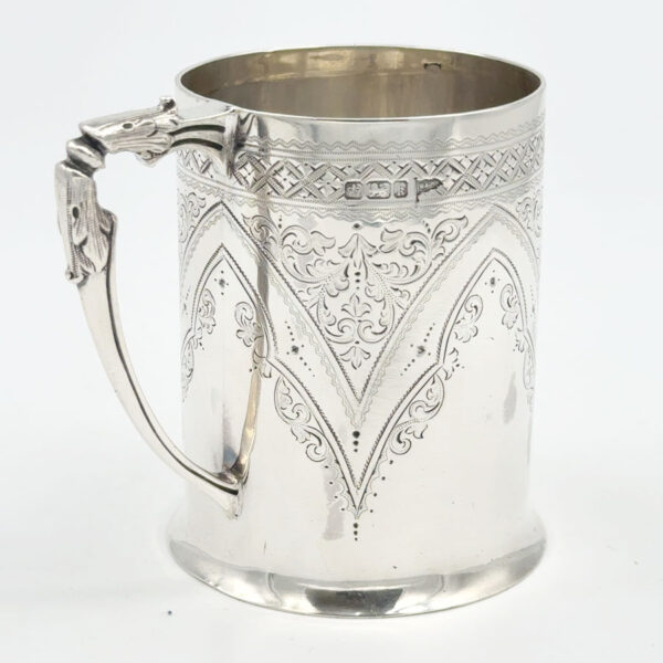 Hallmarked Silver Christening Mug Walker and Hall Sheffield 1902