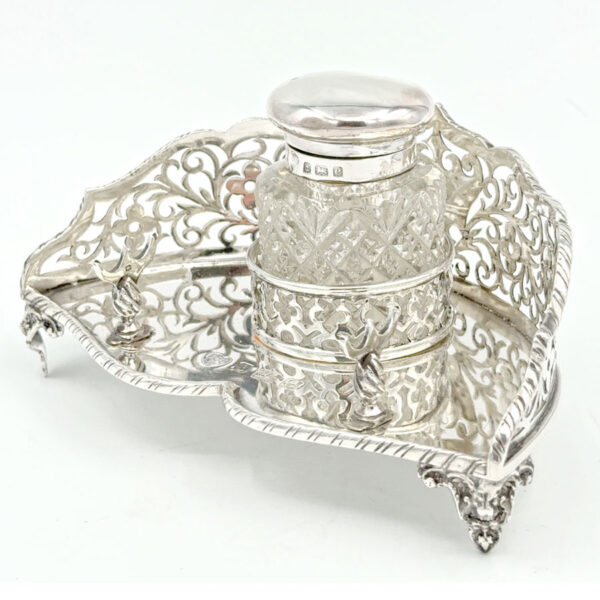 Hallmarked-Silver-Inkwell-Birmingham-1904-1 Hallmarked Silver Inkwell Birmingham 1904