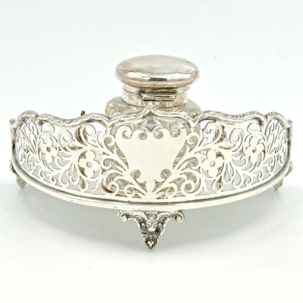 Hallmarked-Silver-Inkwell-Birmingham-1904-2 Hallmarked Silver Inkwell Birmingham 1904