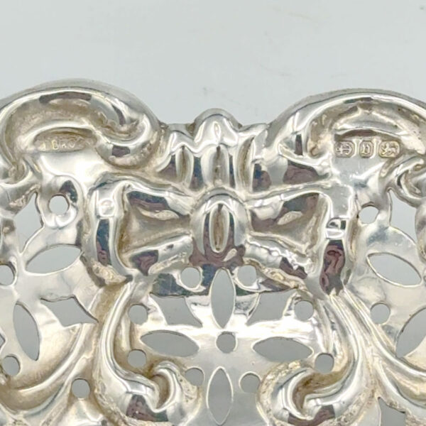 Hallmarked Silver  Pierced Heart Shaped Bon Bon Birmingham 1912