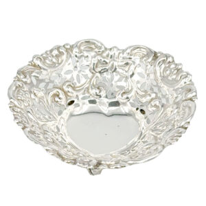Hallmarked Silver  Pierced Heart Shaped Bon Bon Birmingham 1912