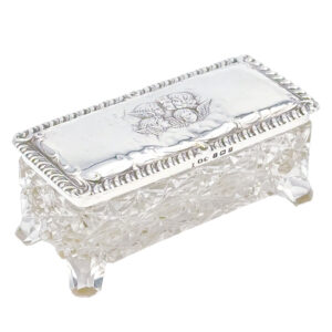 Hallmarked-Silver-and-Glass-Reynolds-Angels-Trinket-Box-Birmingham-1907 Hallmarked Silver and Glass Reynolds Angels Trinket Box Birmingham 1907