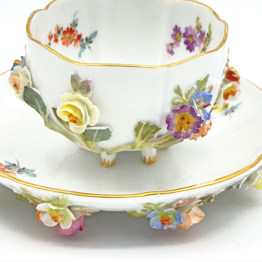 新品Meissen flower plate マイセン MEISSEN（マイセン） マイセン ブルーオニオン リーフプレート 19cm