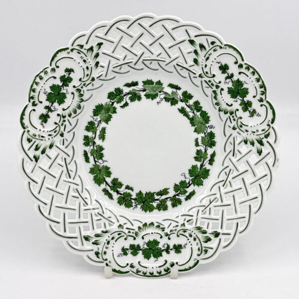 Meissen Reticulated Voller Gruner Weinkranz Vine Leaf Plate