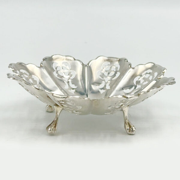 Pair Art Nouveau Hallmarked Silver Bon Bon Dishes Birmingham 1906