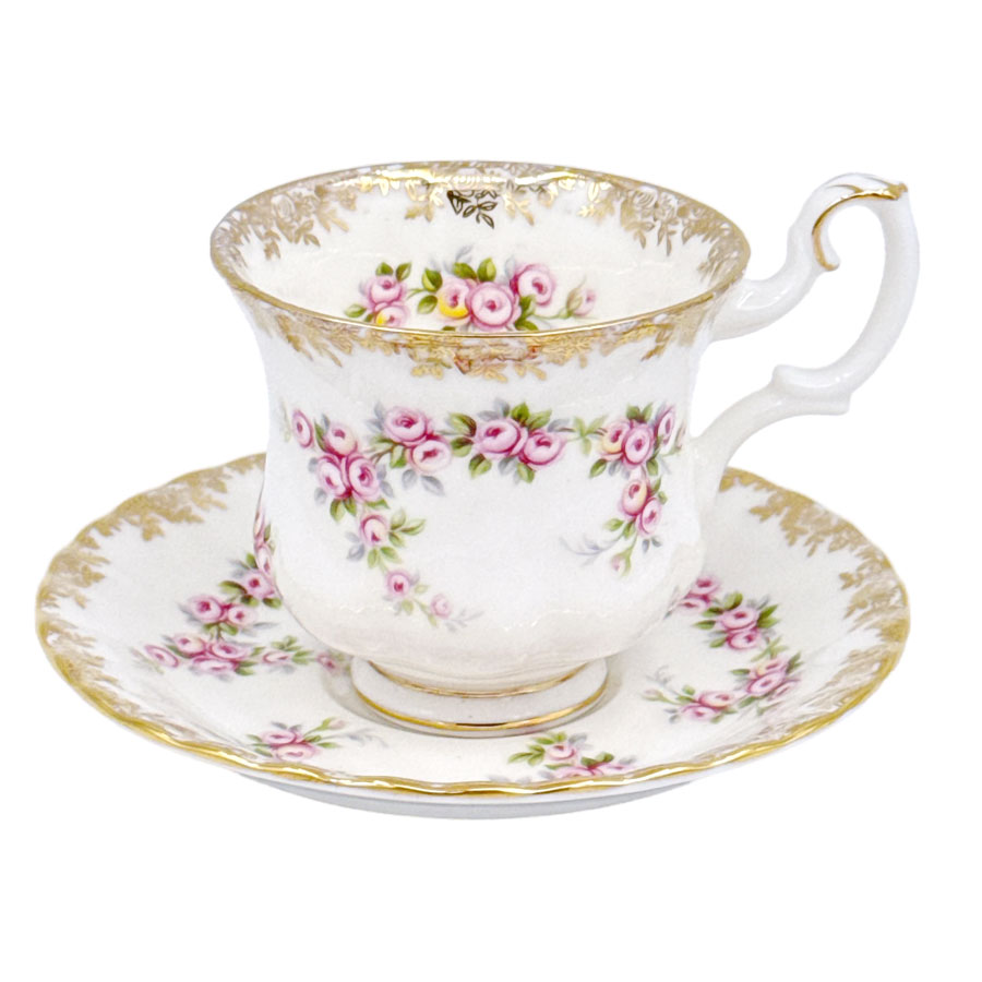 ロイヤルアルバート　  DIMITY ROSE セット Royal Albert Dimity Rose Tea Set - Clyde on 4th Antiques