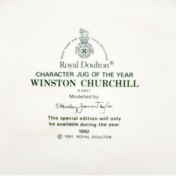 Royal Doulton Character Jug Winston Churchill Large D6907