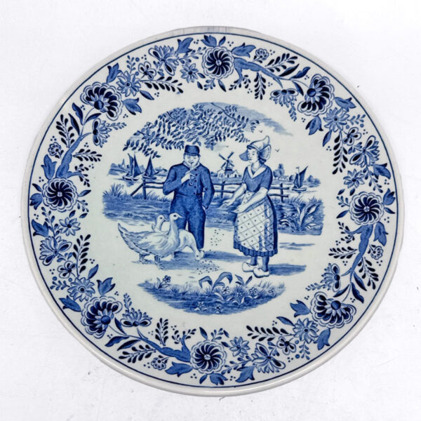Royal Sphinx Delfts Blauw And White Feeding Ducks Wall Plate