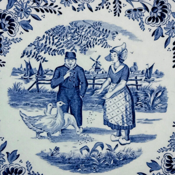 Royal-Sphinx-Delfts-Blauw-And-White-Feeding-Ducks-Wall-Plate-2 Royal Sphinx Delfts Blauw And White Feeding Ducks Wall Plate