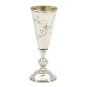 Silver Russian Engraved Kiddush Cup Kostroma Tau C1908