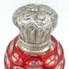 Victorian-Bohemian-Cranberry-Overlay-Glass-Perfume-Bottle-Silver-Top-3 Victorian Bohemian Cranberry Overlay Glass Perfume Bottle Silver Top