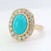 18ct Gold Turquoise and Diamonds Halo Ring