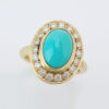 18ct Gold Turquoise and Diamonds Halo Ring