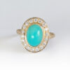 18ct Gold Turquoise and Diamonds Halo Ring